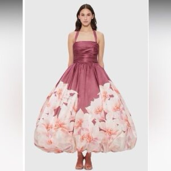 Leo Lin Dresses & Skirts - Leo Lin Nadia Voluminous Gown in Orient Print in Hibiscus AU6/US2 NWT